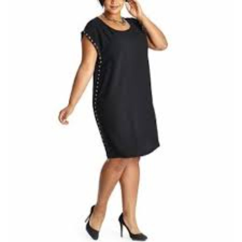 MODAMIX PLUS Studded Embellishments on Sides Classic Midi Dress Size 24W